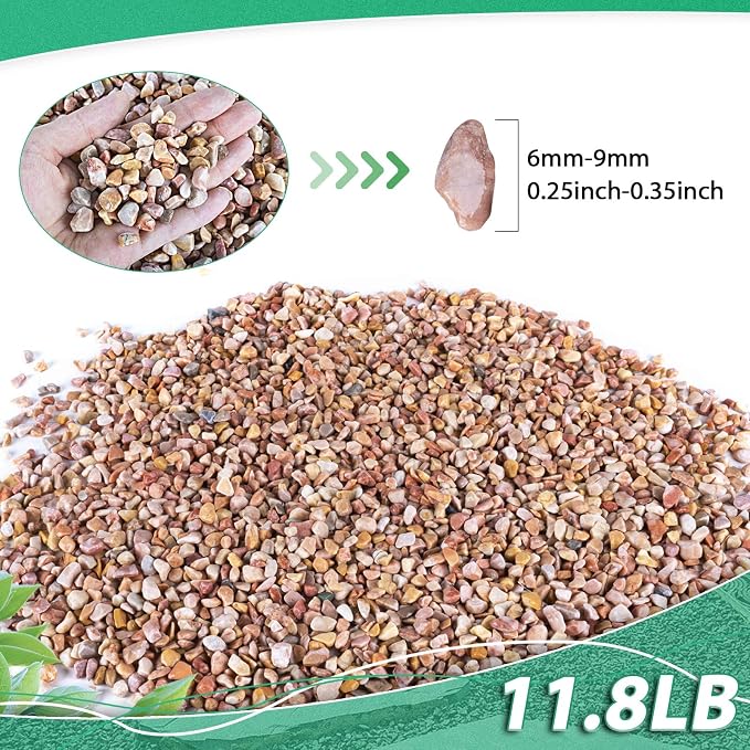 Succulent Rocks for Plants Tiny Pebbles for Planters 11.8LB Pea Gravel Bulk Course Sand Soil Small Decorative Stones for Indoor Bonsai Pots Cactus Top Dressing Aquarium Garden Landscape, Red
