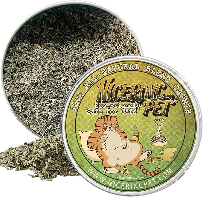 Organic Fresh Dried Catnip for Cats,100% Natural,Safe & Non-Addictive Catnip,Refillable Catnip Toys for Cats & Kittens, 50 Grams（1.8 OZ）