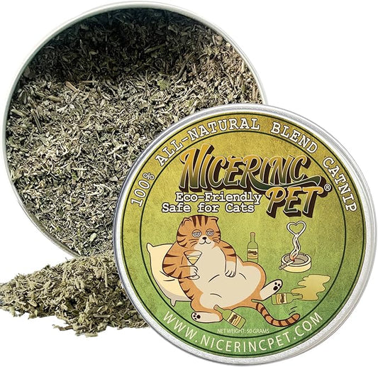 Organic Fresh Dried Catnip for Cats,100% Natural,Safe & Non-Addictive Catnip,Refillable Catnip Toys for Cats & Kittens, 50 Grams（1.8 OZ）
