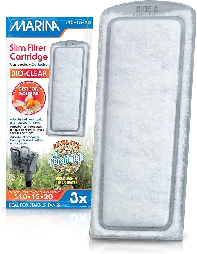 Marina Bio Clear Ceramic Replacement Cartridge for Slim Filters, 3 Pack – Optimal Filtration for a Healthy Aquarium,White | Optimal Filtration for a Healthy Aquarium