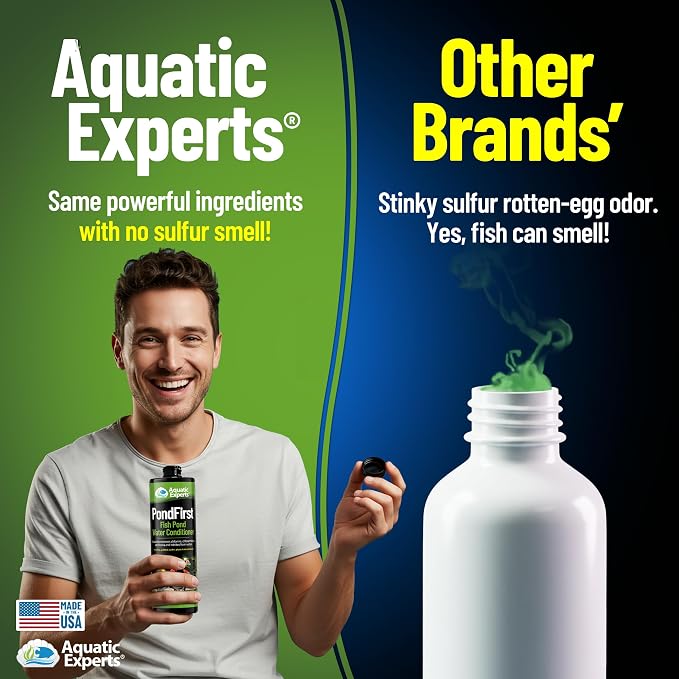 PondFirst Pond Water Conditioner - Concentrated Instant Dechlorinator for Fish Ponds, Makes Water Safe for Koi and Goldfish, Made in The USA, Aquatic Experts (Liquid - 500 ml)