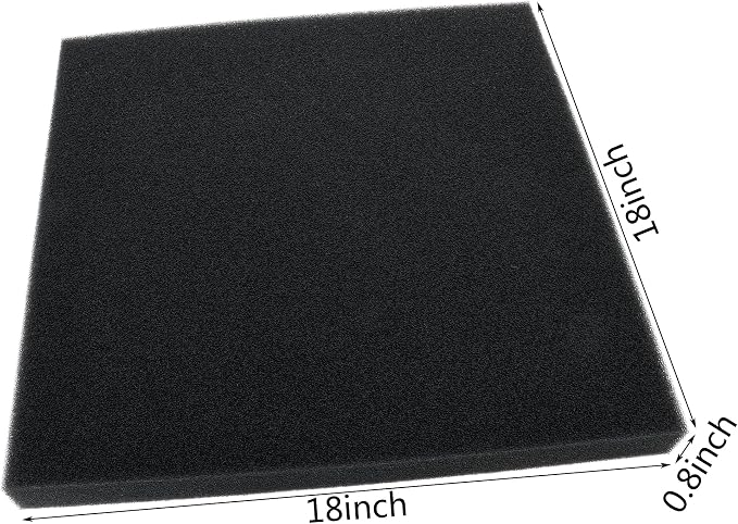 Aquarium Filter Bio Sponge Pad, Foam Sponges Filter Media, Cut fit it Filter Accessories for Fish Tanks and Ponds (18"x18"x1.6" (50PPI) 1 Pack)