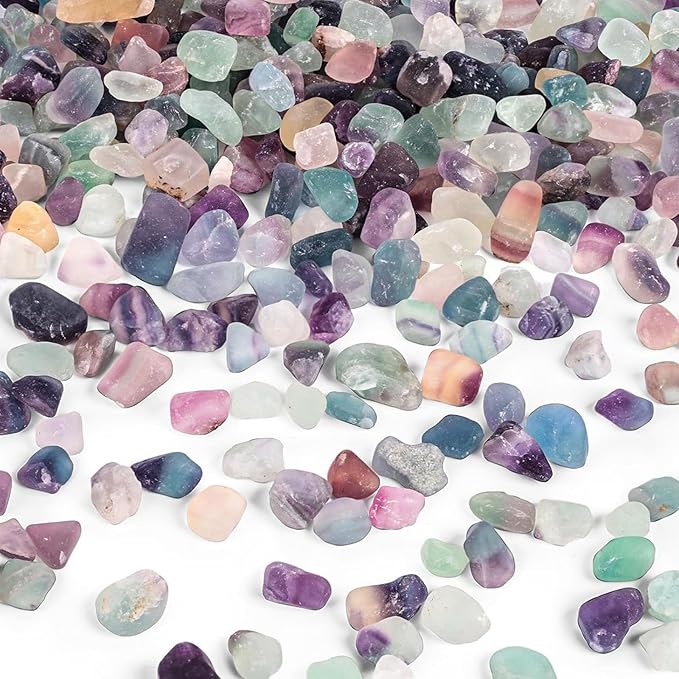 Quartz Crystals, Crushed Chips Tumbled Polished Stones | Assorted Succulent Rocks, Plant Gravels, Aquarium Fish Tank Gravel, Vase Filler