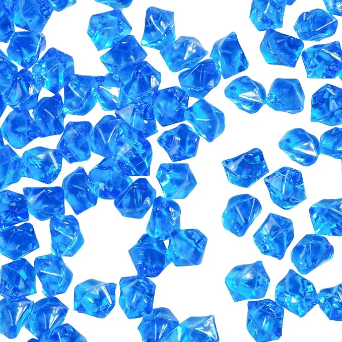 1.1Lb 800Pcs Fake Ice Cubes Clear Beads Plastic Diamonds Acrylic Rocks Vase Fillers for Centerpieces Wedding Candle Party Table Desktop Fountain Accessories Fish Tank Aquarium Decorations