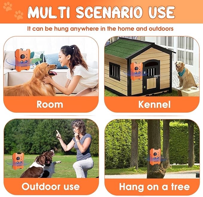 Dog Bark Deterrent Devices: Ultrasonic Anti Barking Device for Dogs | 3 Training Modes 50 FT Range Dog Barking Deterrent Silencer | Dog Barking Stopper Bark Box for Indoor Outdoor