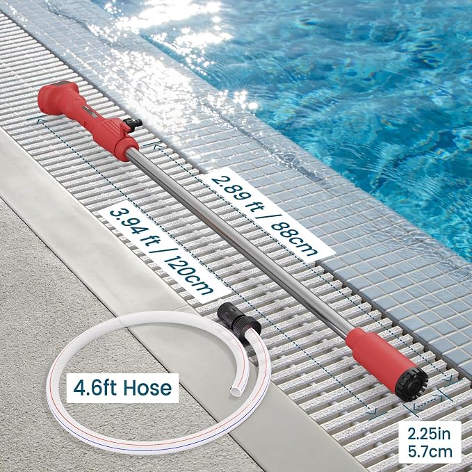 Cordless Stick Water Transfer Pump Compatible with Mil-waukee 18V Battery | Tool Only, 720 GPH Portable Electric Water Pump, Sump Pump, 160W Brushless Utility Water Pump for Pool, Garden, Pond and Boat