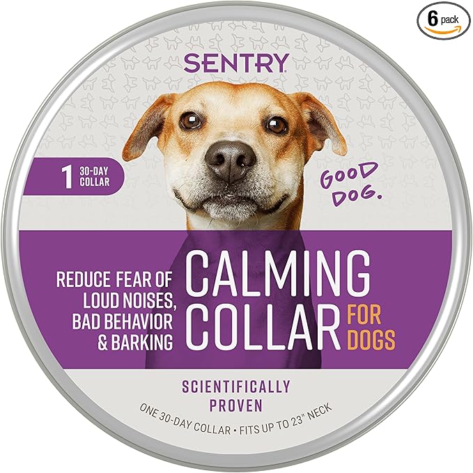 Sentry PET Care Sentry Calming Collar for Dogs, Anxiety Reducing Pheromone Collar, Releases Pheromones for 30 Days, Helps Calm During Loud Noises and Separation, 1 Count