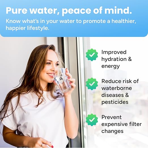 Water Quality Tester, Portable Digital TDS Meter (0-9990 ppm) for Drinking Water, Aquariums, Pools, Spas, Hydroponics & Filtered Water with LCD Display & Thermometer