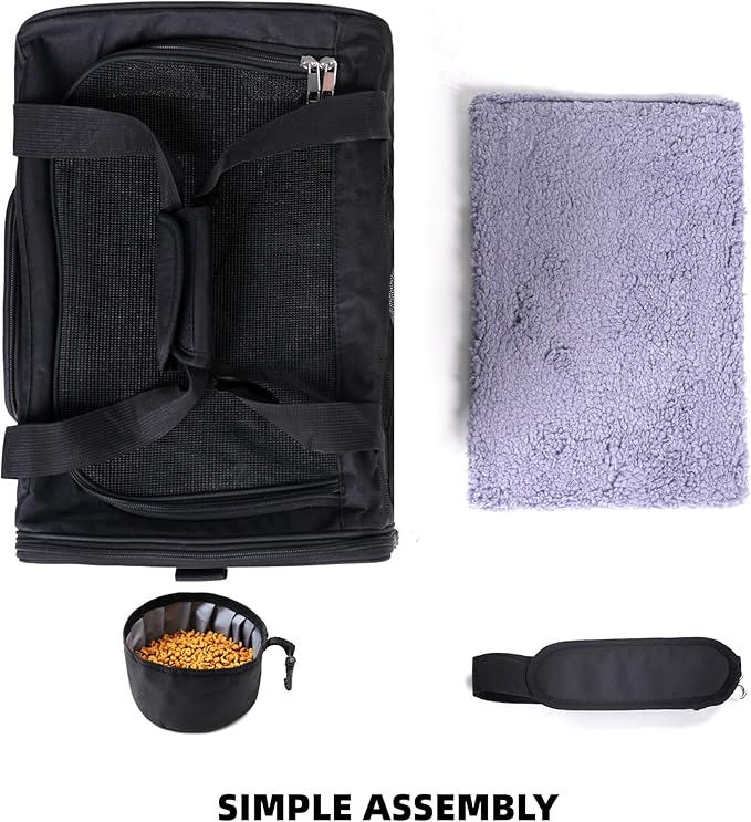 ROYPET Cat Carrier,Portable Pet Carrier Bag for Cats and Small Dogs,Foldable Soft-Sided and Scratch-Proof mesh Cat Bag Pet Carriers,Airline Approved Pet Carrier,Pet Travel Carrier Up to 15 Lbs,Black
