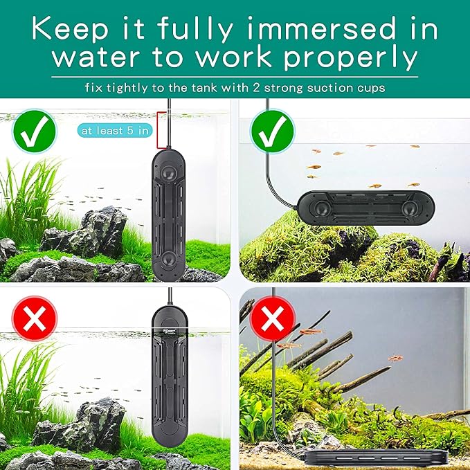 hygger 80-190 Gallon Aquarium Heater with LED Display Controller, Quartz Submersible Fish Tank Heater 800W for Saltwater Freshwater