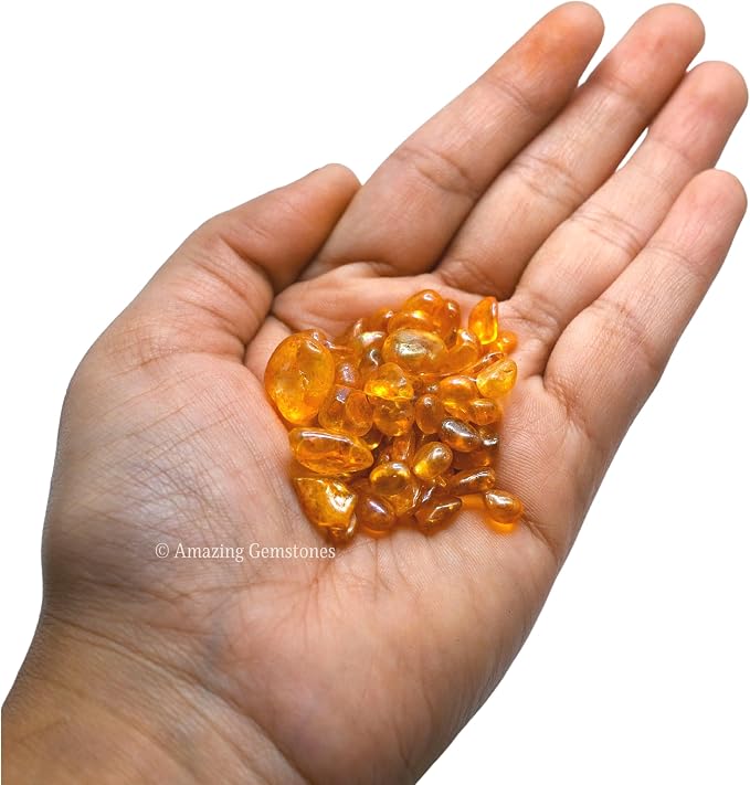Amazing Gemstone Tangerine Aura Quartz Crystal Chips Aquarium Gravel Rocks - Aura Quartz Chips Bulk Fish Tank Gravel, Small Tumbled Stone Chips and Tiny Crystals for Decoration (1000+ Carat Chips)