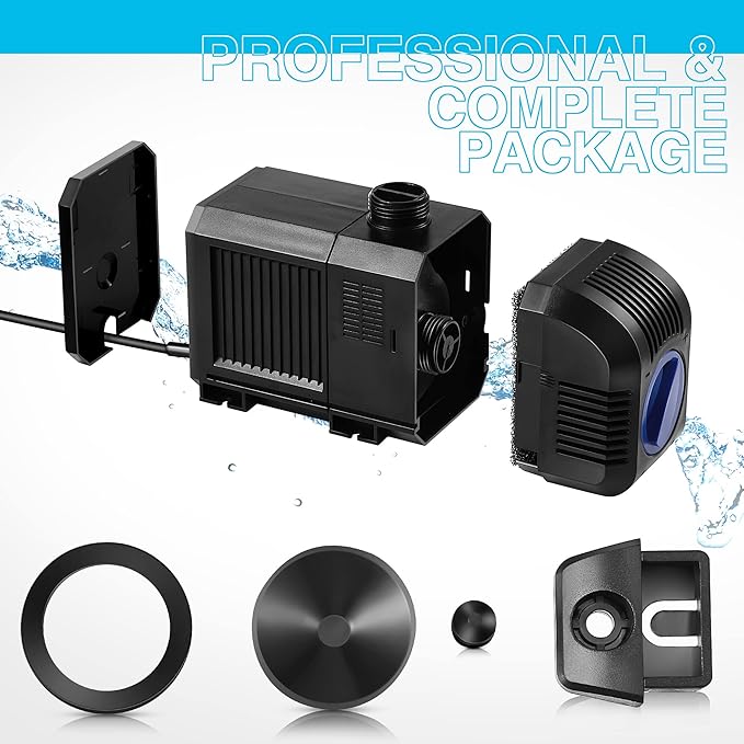 1600GPH Submersible Water Pump, 100W Electric Waterfall Water Fountain Pump, Pond Pump Kit for Garden Pool Fish Aquarium Tank