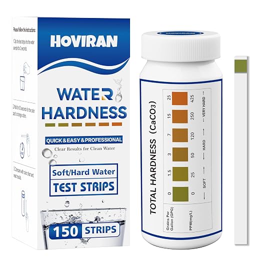 Water Hardness Test Strips, Fast & Reliable Results (0-425 ppm) | Instant Hard Water Testing Kit for Home, Aquarium, Pool, Spa, Drinking Water, 150 Strips
