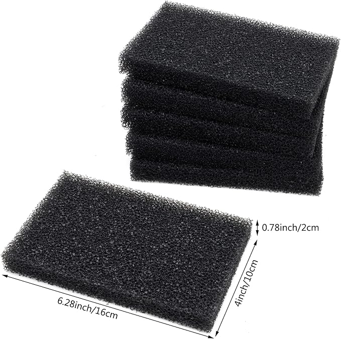 Aquarium Bio Filter Media Sponge, 6.28 x 4 x 0.78 inch 24 Pack Cut-to-Size Foam for Aquarium Fish Tank