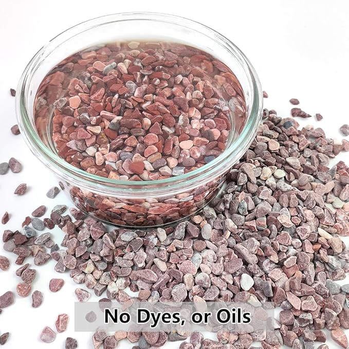YISZM 2LB Succulent and Cactus Gravel Pebbles, 1/5 Inch Natural Decorative Polished Stones, River Rocks for Vases Gardening Indoor and Outdoor Decorative Rocks, Red