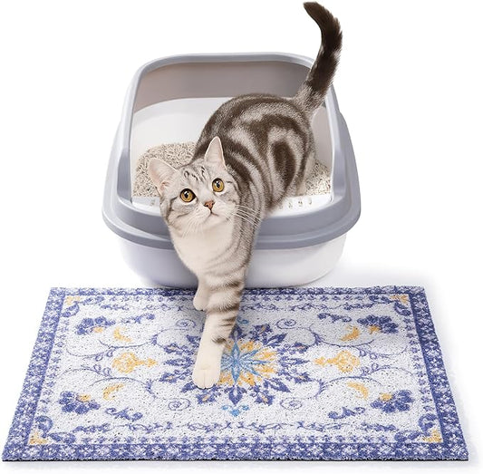 ondware Cat Litter Mat, 20x15 in Litters Box Mat Waterproof Non-Slip Easy to Clean Washable Trapping Mat for Kitty