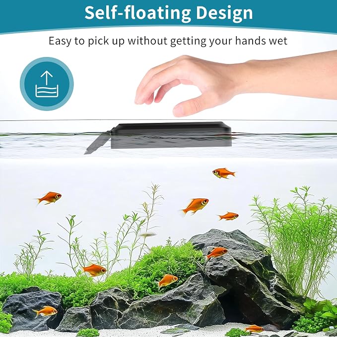 hygger Aquarium Magnet Glass Cleaner, Magnetic Fish Tank Cleaner with 2 Blades for Glass and Acrylic Aquariums, Aquarium Algae Scraper with Super Strong Magnet for Tank Thickness Up to 0.2 Inch (S)