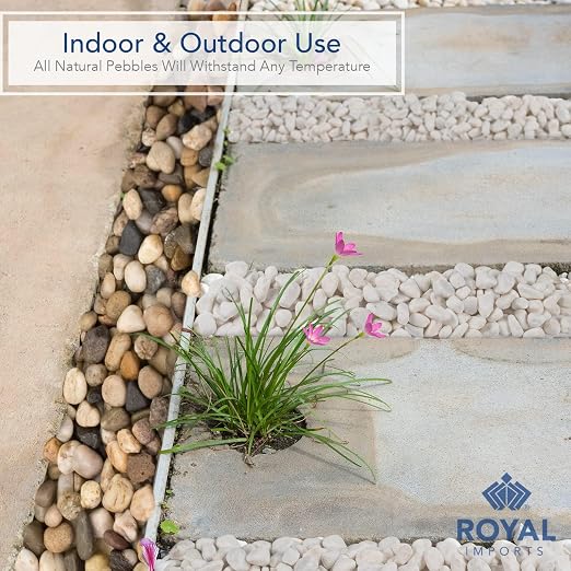 Royal Imports River Rocks, Aquarium Gravel – White 1"- 1.5" - 30 lbs | Decorative Ornamental Vase Filler Pebbles for Potted Plants, Terrariums, Vases, Succulents, Fish Tank Gravel, DIY & Crafting