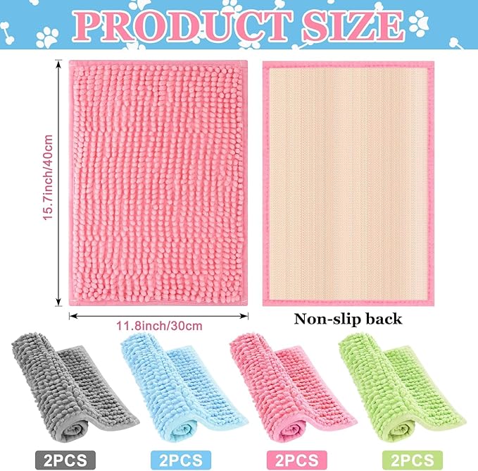 8 PCS Guinea Pig Cage Liner 16x12 Inch Washable Fleece Blanket Rabbit Bedding Mats,Rabbit Reusable Bedding for Small Animal Pee Pads(Gray Green Pink Blue)