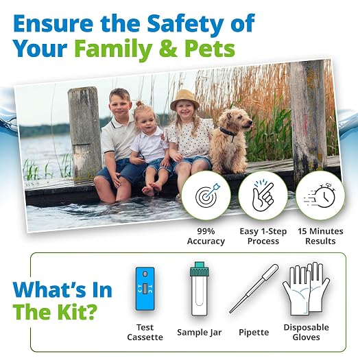 5Strands Blue-Green Algae Water Test Kit for Lakes & Ponds, 2 Pack | On-Site Water Test to Detect Dangerous Blue-Green Algae Toxins in Lakes & Ponds. Results in 10 minutes. Keep Your Family Safe
