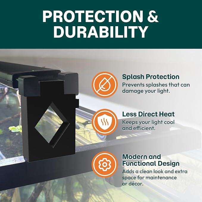 Aquarium Light Risers for Fluval Plant & Marine 3.0 & 2.0 LED | Heat-Resistant Polymer Stand | Toolless Easy Install (4-Inch)