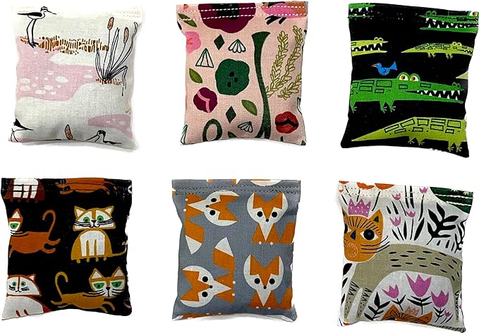 One Organic Catnip Toy from multiple designs, Made with GOTS Certified Organic Fabric, Organic Catnip, Organic Thread, Handmade in the USA