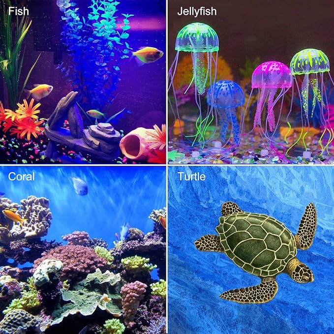 7.5" Color Changing LED Fish Tank Aquarium Submersible Light with Remote/Colored Aquarium LED Tank Lights Fixture for Underwater Decorations, Plant Grow, Saltwater Freshwater Fish, KR5007