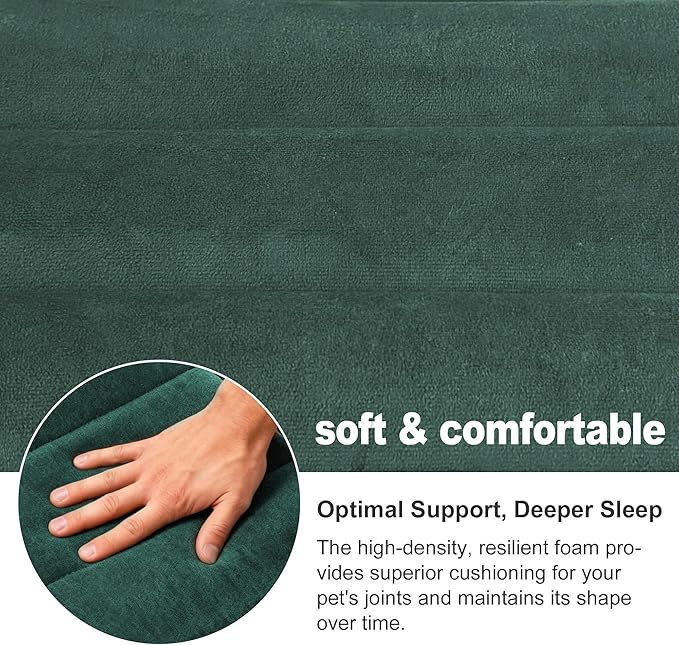 pobopobo Dog Crate Pad, Ultra Soft & Anti-Slip Kennel Mat, Secure Fit for Metal Crates & Dog Cages, Washable Cozy Bed for Small Medium Large Dogs (Green, L(34"*20"*1.5"))
