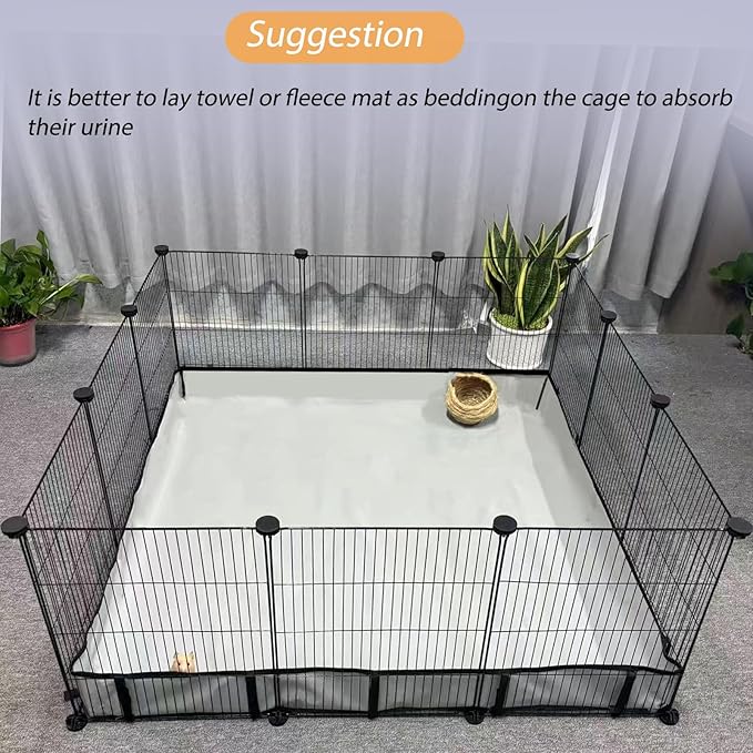 Guinea Pig Cage Liner Tarp Bottom Waterproof and Washable Base Also for Rabbits, Bunny, Chinchesillas, Hedgehog, Ferrets and Other Small Animals(42x42 inches)
