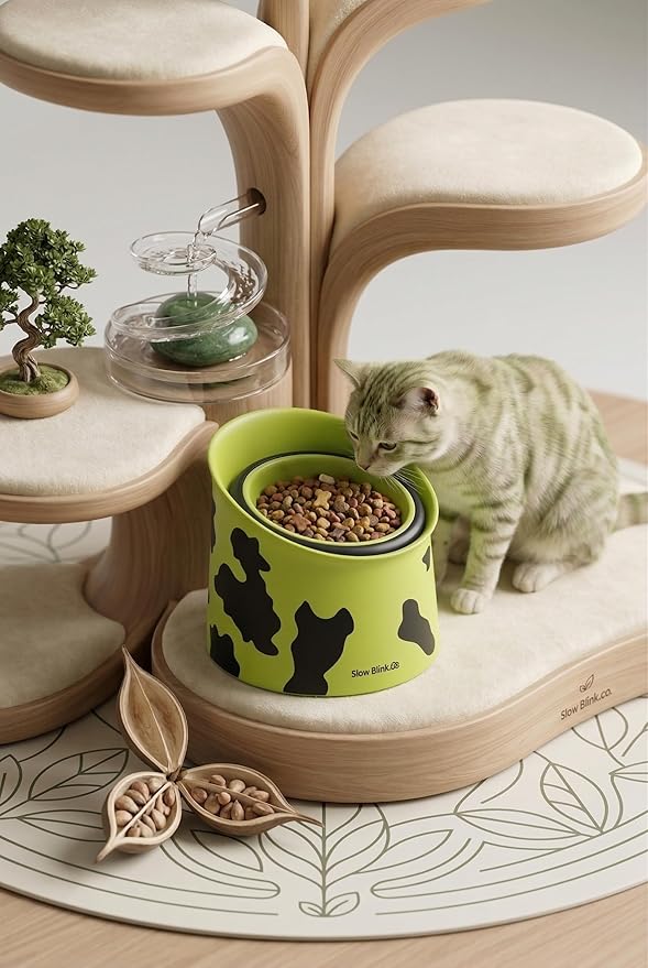 Elevated Ceramic Dog Bowl 15oz, Adjustable Raised Cat Bowl Stand for Cats and Small Dogs, Raised Pet Feeding Bowl for Food or Water