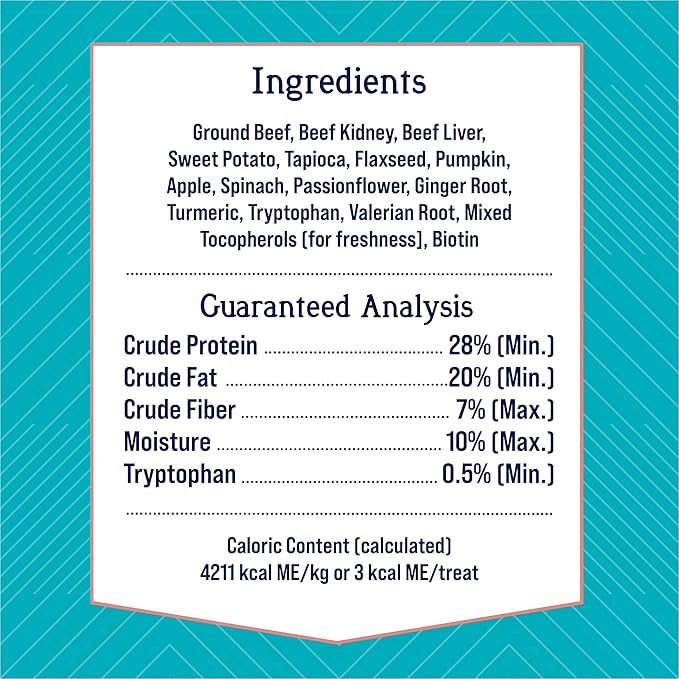 Stewart Freeze Dried Dog Treats, Zen Beef & Pumpkin, Anxiety Relief, Grain Free, 4 Ounce Resealable Pouch, Made in USA