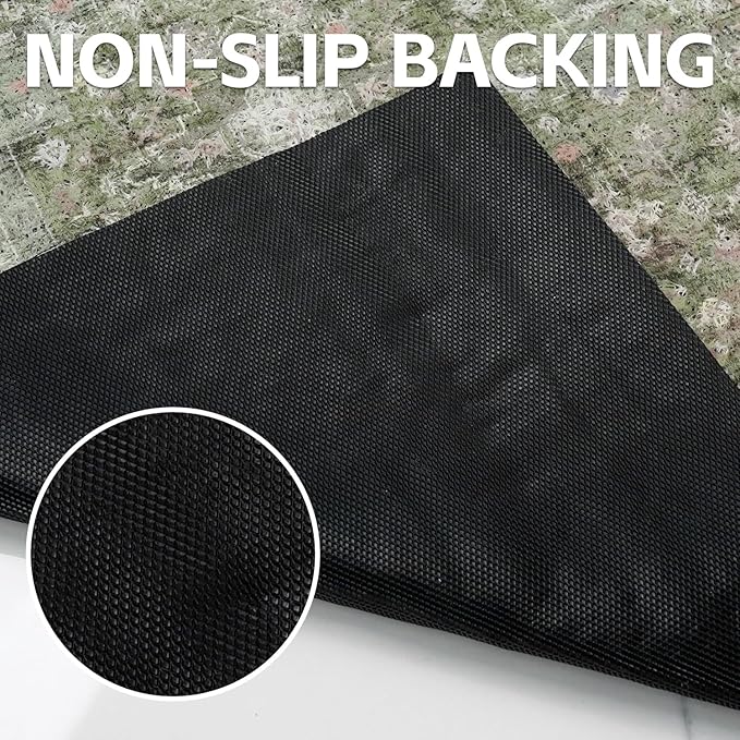 Cat Litter Mat Litter Trapping Mat, 24"x15" Waterproof Urine Proof Litter Box Mat Catcher Mat Non-Slip Washable for Kitty Kitten, Green