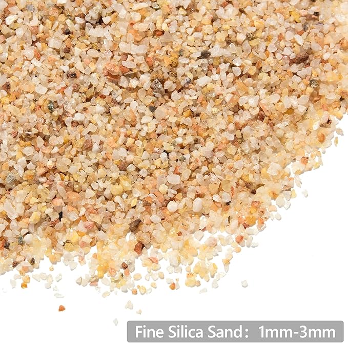 1-3mm Fine Silica Sand, Boniosz 5lb Horticultural Sand Potting Sand Soil for Plants, Aquariums, Fire Pits, Terrariums, Bonsai Succulent Cactus & Garden Sand Grit - Gardening Landscape Rocks