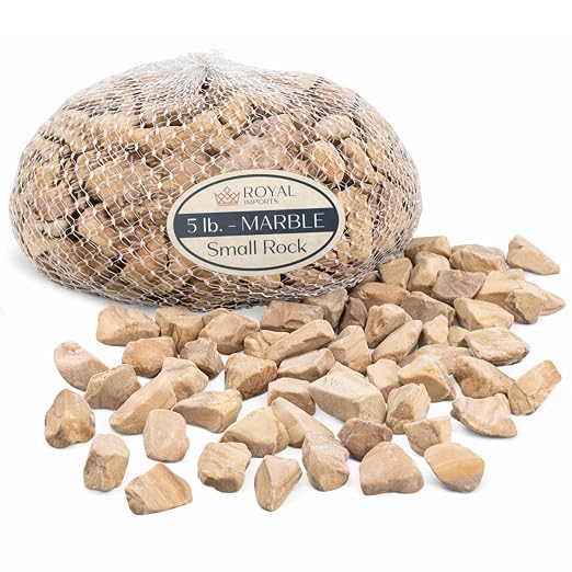 Royal Imports River Rocks, Aquarium Gravel – Marble 0.5"-0.75" - 5 lbs | Decorative Ornamental Vase Filler Pebbles for Potted Plants, Terrariums, Vases, Succulents, Fish Tank Gravel, DIY & Crafting