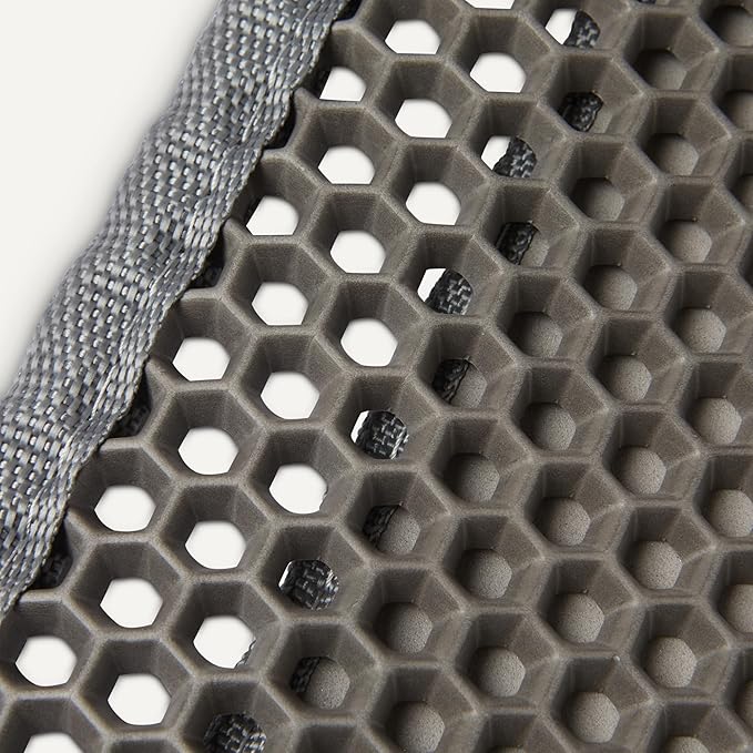 Amazon Basics Double-Layer Cat Litter Mat, Honeycomb Design, Waterproof & Urine-Proof, Non-Slip Scatter Control Trapper Mat, Easy Clean, Soft on Paws, Grey, 15" x 24"