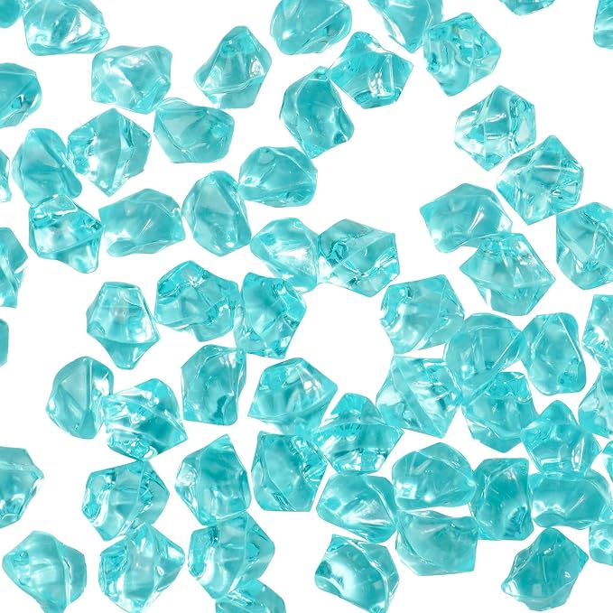 1.1Lb 800Pcs Fake Ice Cubes Clear Rocks Artificial Ice Acrylic Diamonds Vase Fillers for Centerpieces Christmas Decorative Bowl Fillers Desktop Fountain Accessories Fish Tank Aquarium Decorations