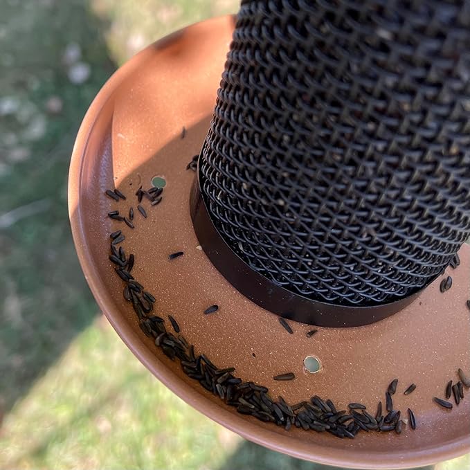 Songbird Essentials Gold Finch Feeder for Outdoor Hanging - Petite Nyjer Thistle Seed Feeder - All Metal - for Finches and Buntings for Outdoor Garden - Brushed Copper