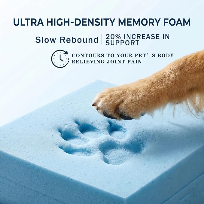 Orthopedic Dog Bed,Waterproof Memory Foam Dog Bed with Washable Removable Cover, Featuring Waterproof Lining and Non-Slip Base,Bolster Dog Couch,Suitable for Use with Dog Crate and Indoors.