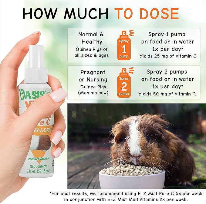 Oasis Guinea Pig Pure C Vita E-Z Mist Supplement, 2 oz