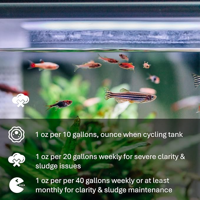 Freshwater Complete – Beneficial Bacteria Aquarium Additive – 3-in-1 Bio Starter, Aquarium Water Clarifier & Sludge Digester – Helps Establish Biological Filtration & Clear Cloudy Water