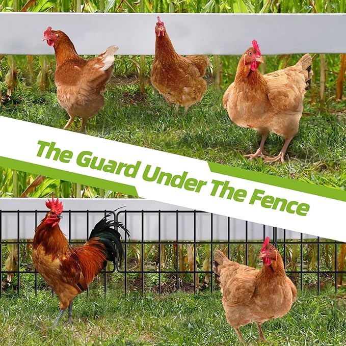 30 Panels No Dig Fence, Animal Barrier Fence, 13in(H) x 30ft(L) Fence Barrier for Bottom, Rabbit Fencing for Garden, Dog Fences Barrier, Rustproof Metal Fences Border for Outdoor