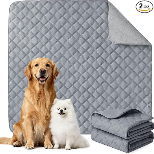 Eterish Reusable Washable Pee Pads for Dogs Extra Large 47'' x 47'' 2 Pack, Absorbent Pet Puppy Dog Training Pads Non-Slip, Waterproof Whelping Potty Pads for Dogs Leak-Proof