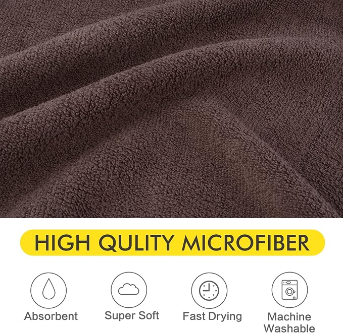 KinHwa Dog Towel Super Absorbent Pet Bath Towel Microfiber Dog Drying Towel for Small, Medium, Large Dogs and Cats 30inch x 50inch Brown
