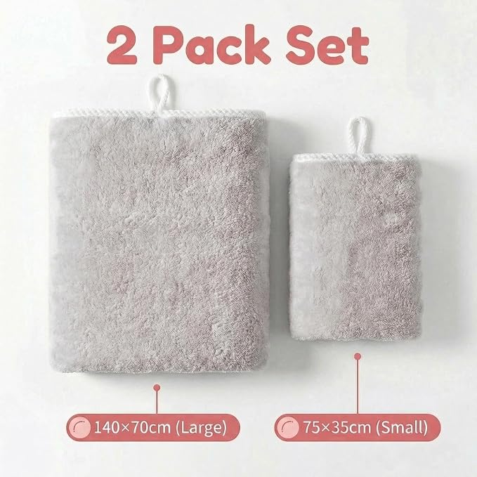 Dog Drying Towel, Soft Towels for Drying Dog Large, 2pcs Extra Thick Absorbent Microfiber Bath Towels for Dogs, Cats, Puppy, Pets (Grey)