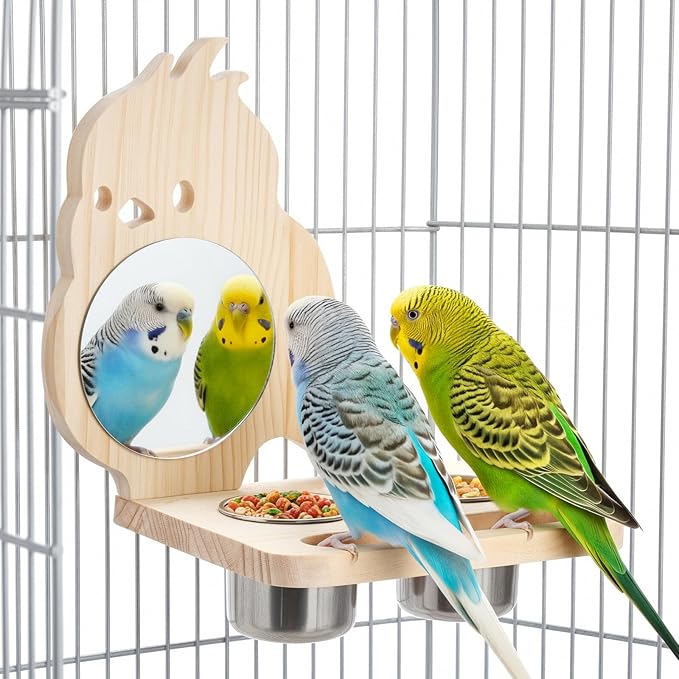 Natural Wood Bird Perch, Parrot Cage Accessories, Suitable for Parakeets, Cockatiels, Lovebirds, Tool-Free Adjustable Bird Cage Supplies & Bird Toys