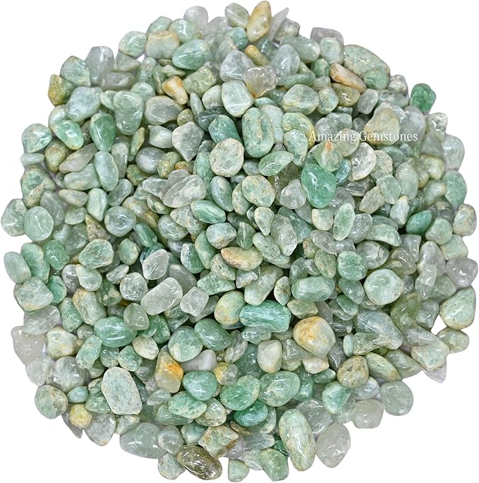 Amazing Gemstone Light Green Aventurine Crystal Chips Aquarium Gravel Rocks - Green Aventurine Chips Bulk Fish Tank Gravel, Small Tumbled Stone Chips and Tiny Crystals for Decoration