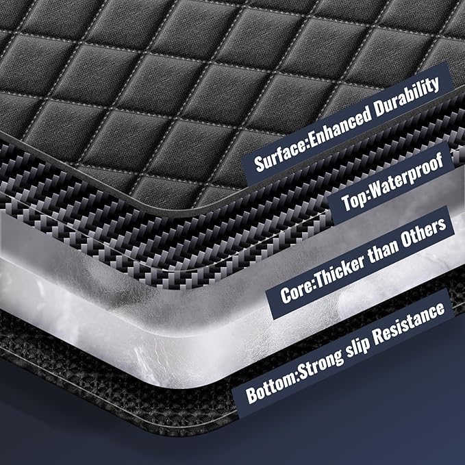 fidozen Dog Car Seat Cover, Universal Fit, Waterproof, Breathable, Machine Washable, Pet Hammock with Storage Pocket, Black (Black, Large(59" W))