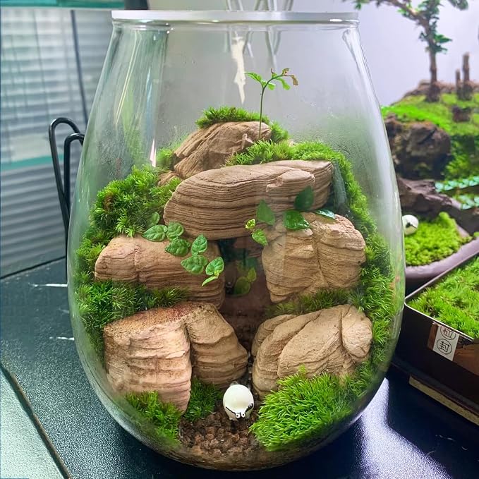 Natural Rocks Pagoda Stones 1-2.5 Inches Decorative Rocks for Fairy Gardens,Miniature Landscaping,Bonsai,DIY Crafts, Aquariums & Reptile Terrariums-2lb