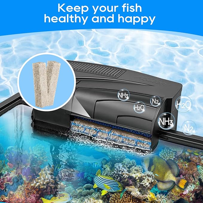 Ammonia Reducer Filter Pads Compatible with Aqueon Quietflow 20 & 75, Sponge Replacement Filter Cartridges for Aqueon Quietflow LED PRO Aquarium Fish Tank Power Filter 6PCS