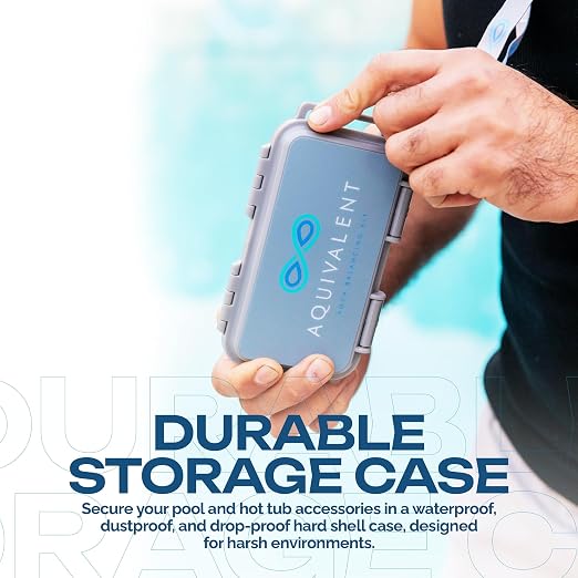Advanced Pool Test Strips, Hot Tub Test Strips & Pool Water Testing Kit for Spas - 6-Way Chlorine & Ph Test Strips - Above Ground Pool Accessories - AI Mobile App Water Test Kit (Starter Kit)